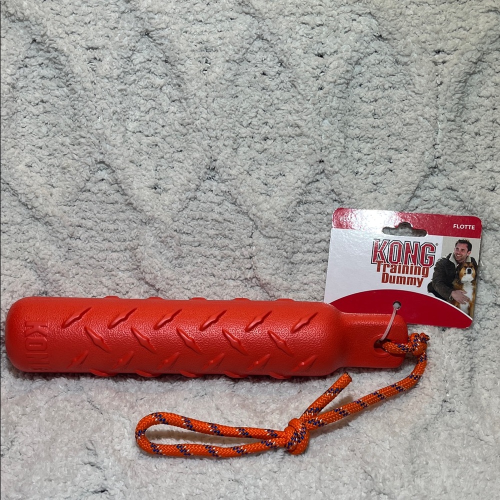 KONG Durable Dog Training Toy in Bright Orange floats